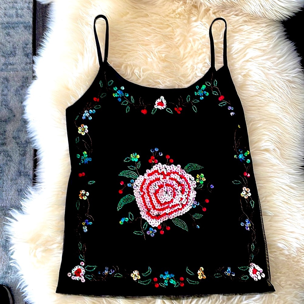 Hand Sequined one of a kind Camisole